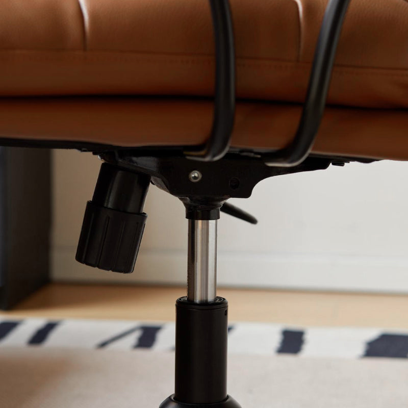 Genuine Leather Adjustable-Height Office Chair