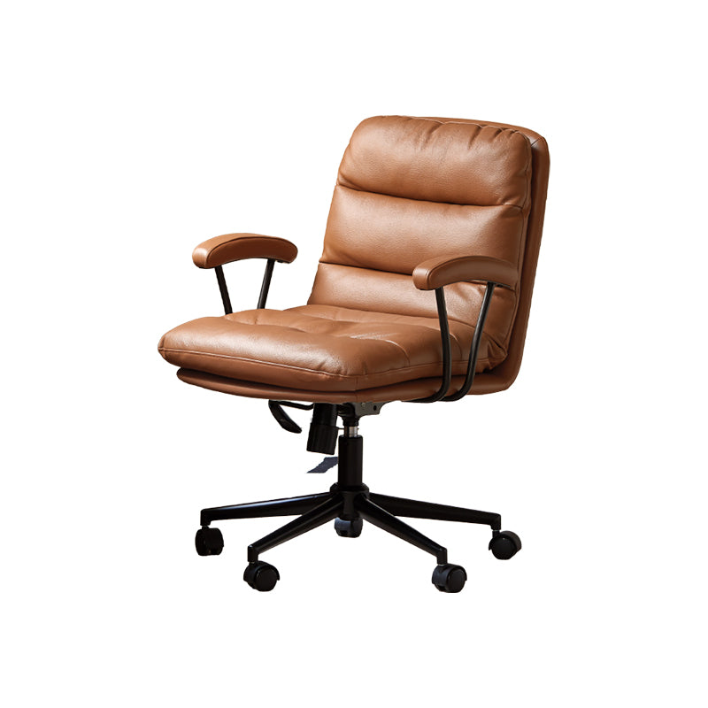 Genuine Leather Adjustable-Height Office Chair