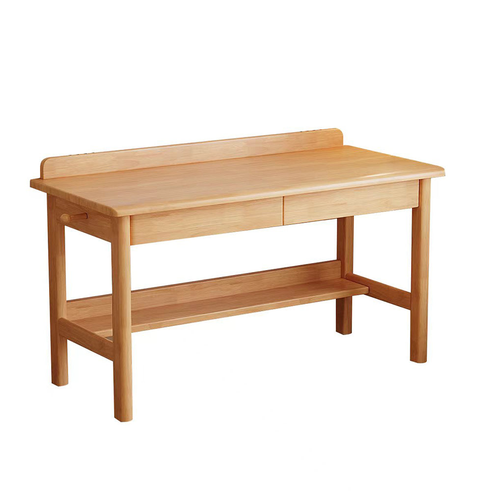 Classic Solid Wood Writing Desk with Two Drawers
