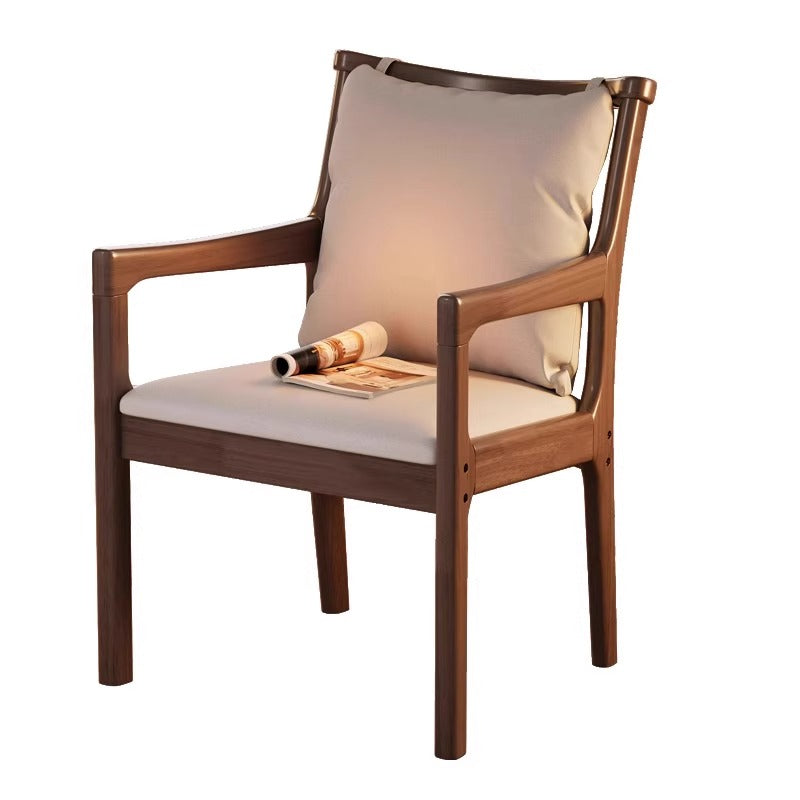 Solid Wood Chair with Fabric Seat Cushion