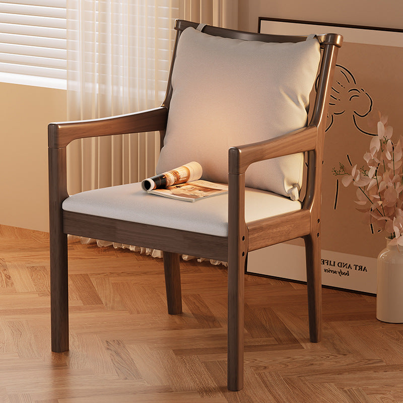 Solid Wood Chair with Fabric Seat Cushion