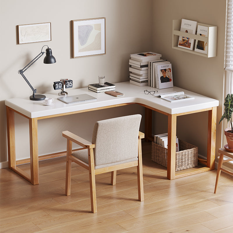 Minimalist Solid Wood Corner Writing Desk (L-Shaped)