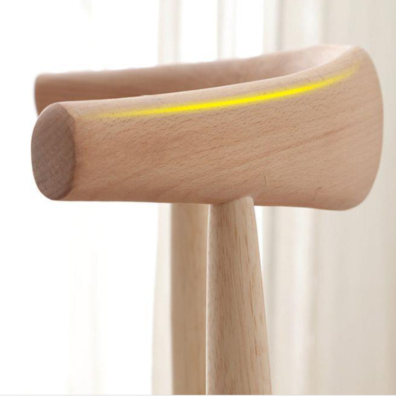 Solid Wood Dining Chair with Gray Fabric Cushion