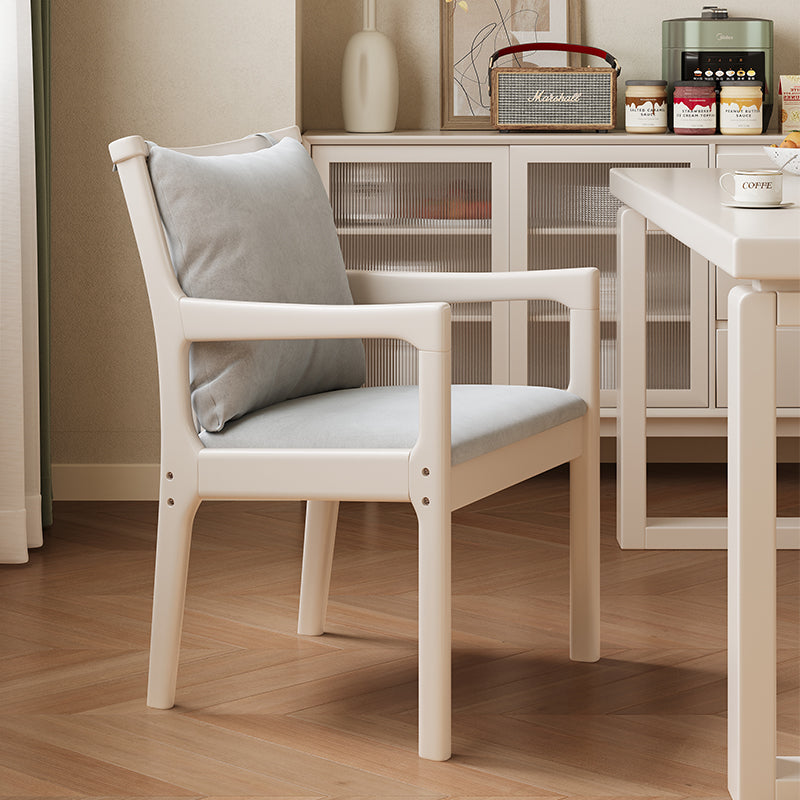 Solid Wood Chair with Fabric Seat Cushion