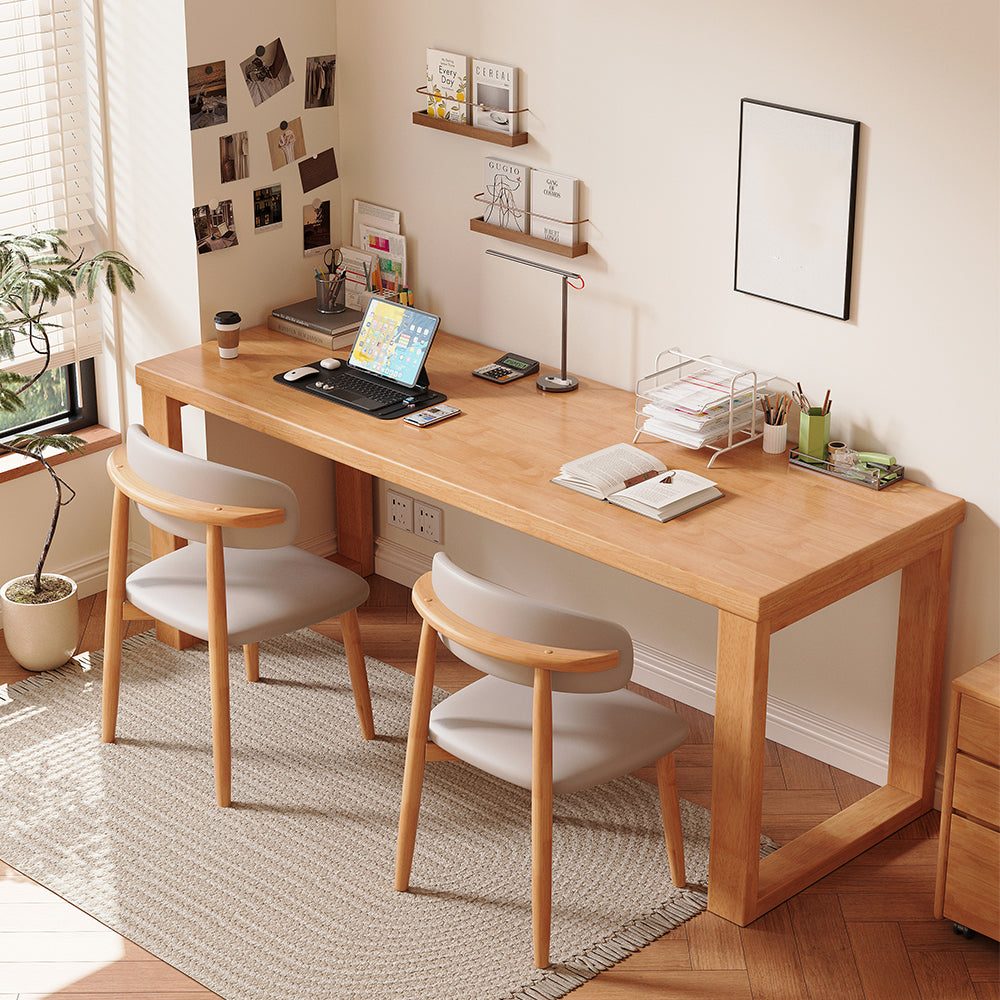 Classic Solid Wood Slab Writing Desk (Multiple Sizes & Colors)