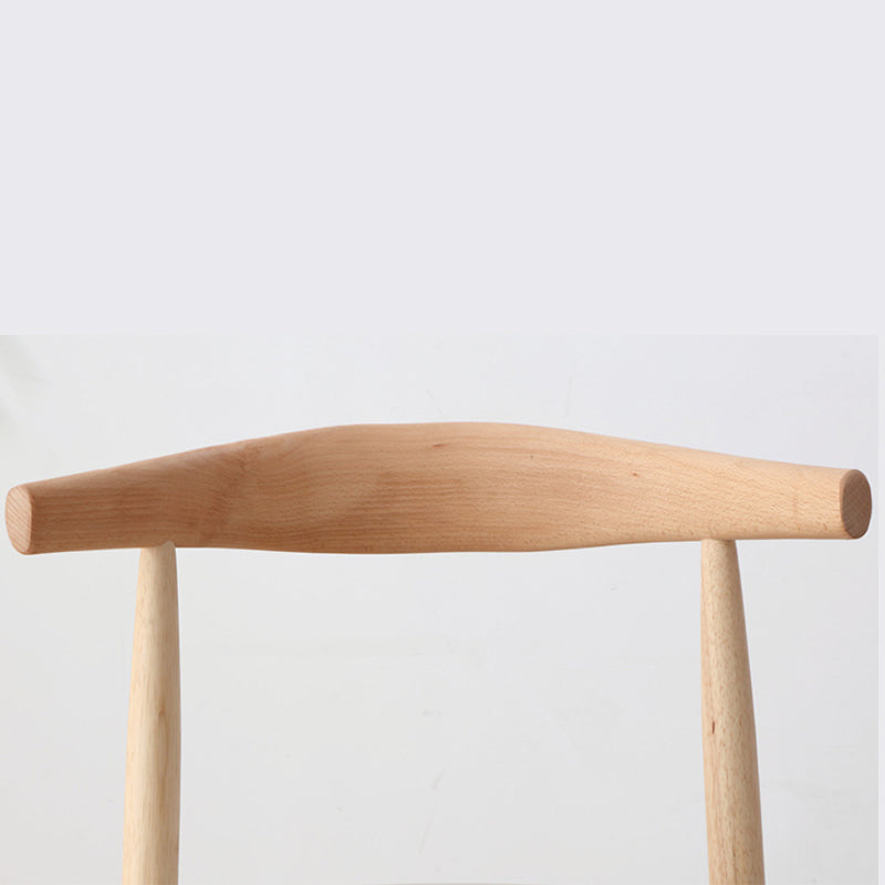 Solid Wood Dining Chair with PU Leather Cushion - Black Seat