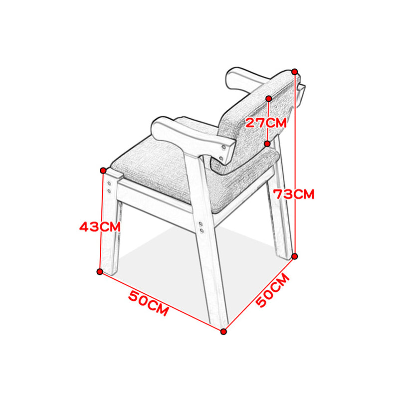 Solid Timber Z Shape Chair/Study Chair/Pinewood/Cotton and Linen