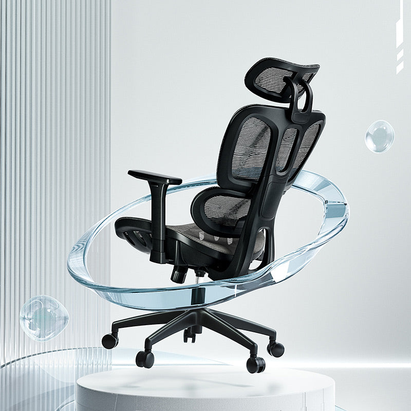 Ergonomic Mesh Office Chair with Adjustable Lumbar, Headrest & Casters