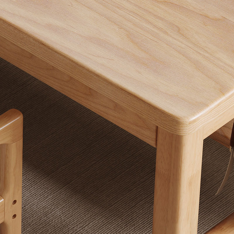 Natural Solid Wood Writing Desk with Drawers – Classic Study Desk 63”/71” - US Writing Desk