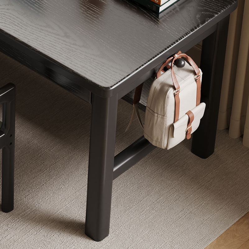 Black Solid Wood Writing Desk with Drawers – Classic Study Desk 63”/71” - US Writing Desk