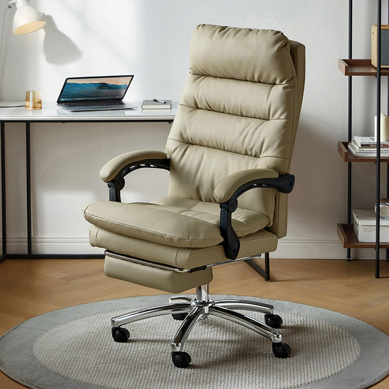 Reclining Ergonomic Office Chair with Armrests and Retractable Footrest