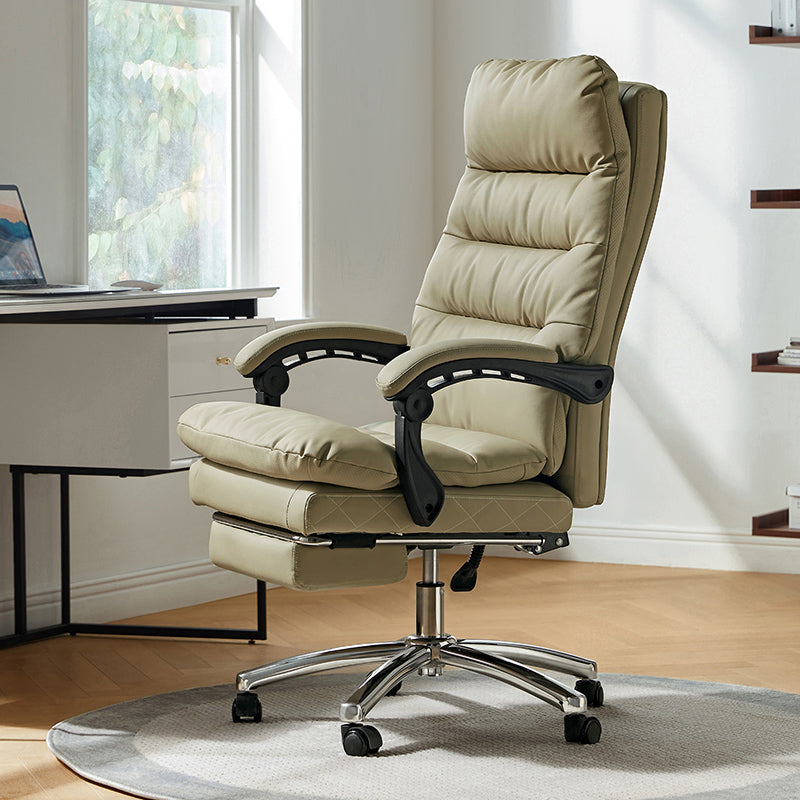 Reclining Ergonomic Office Chair with Armrests and Retractable Footrest
