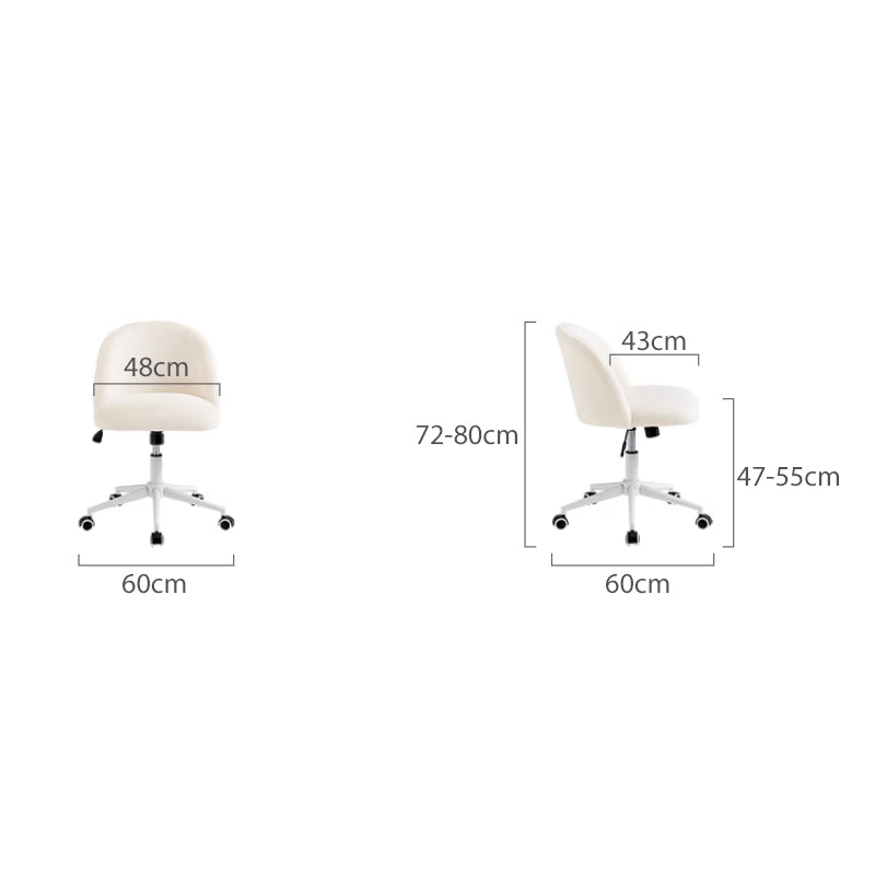 Armless Rolling Computer Chair with Adjustable Height