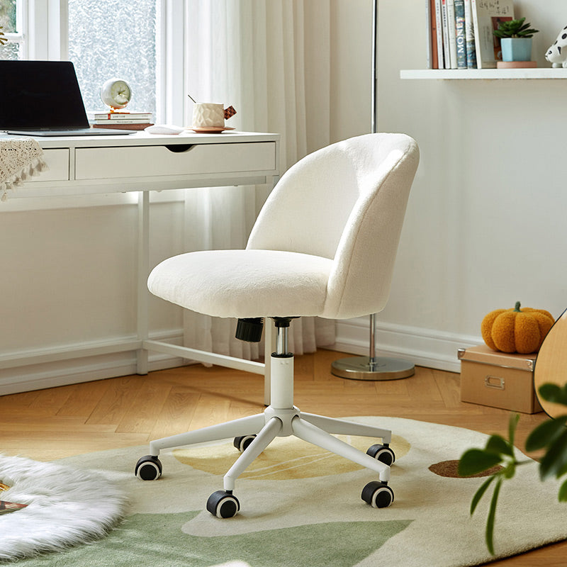 Armless Rolling Computer Chair with Adjustable Height